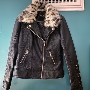 NWT GUESS Leopard Moto S/M
